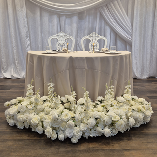 White Rose Delphinium Flower Runner 6.5ft