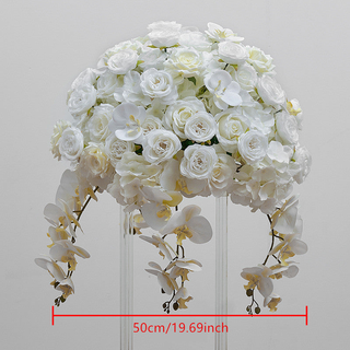 White Rose Orchid Hydrangea Flower Ball