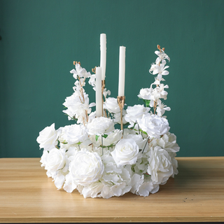 White Rose Delphinium Flower Ball 17"
