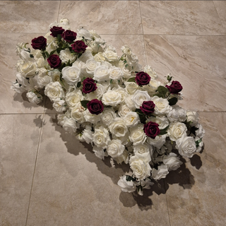 White Burgundy Rose Runner 3.2ft