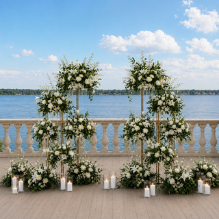 Greenery Flowers Cascade Double Stand Arch