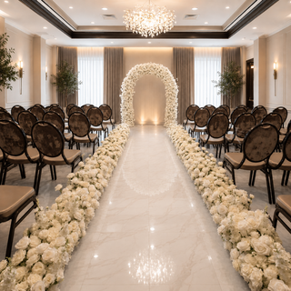 White Rose U-frame Arch, 12 Runners 
