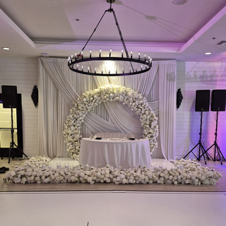 White Rose Florals and Drapes Backdrop 