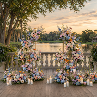 Spring Flowers Cascade Double Stand Arch 