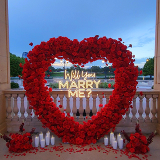 Set: Arch, Retro Neon Sign, 12 Candles, 2 Flower Balls