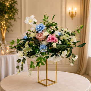 White Pink Blue Rose Greenery Ball 20in