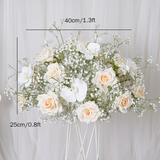 Champagne Rose White Babysbreath Orchid Flower Ball