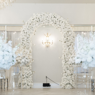 Luxury White Rose U-frame Arch 10ft Tall