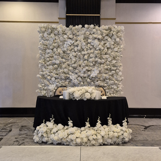 White Rose Orchid Wall, 12 Candles, Flower Runners 