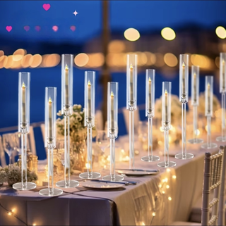 Clear Acrylic Tall Candle Holders 12 pcs