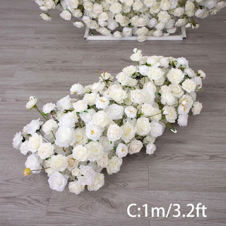 Luxury White Rose Runner for Aisle 3.2 ft