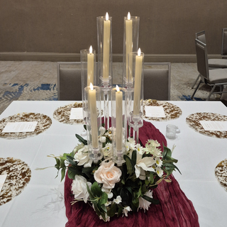 Clear Candelabras with Flower Ball inner