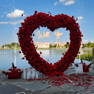 Set: Arch, Neon Sign, 2 Flower Balls, 12 Candles, 2 Sparklers 