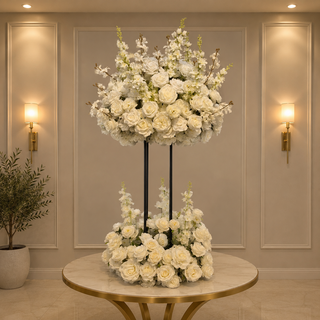 Deluxe White Rose Delphinium Floral Set