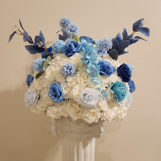White Blue Rose Flower Ball 20in