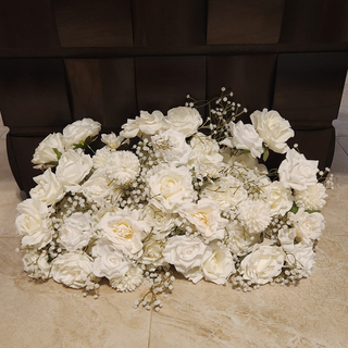 White Rose Babysbreath Arrangement 22"