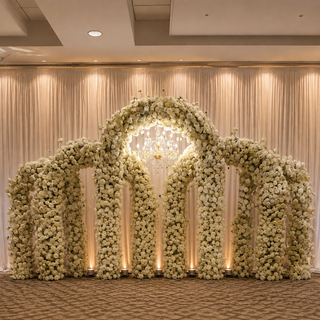 Deluxe 5 Arches & Gold Chandelier Set