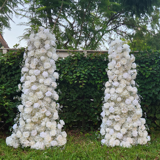 White Rose Babysbreath Double Arch 