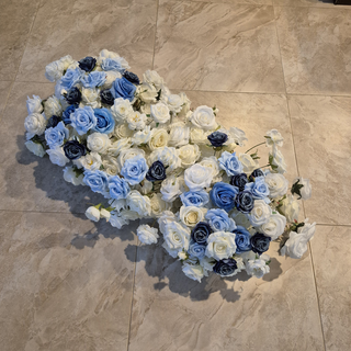 White Light&Dark Blue Rose Runner 3.2 Ft