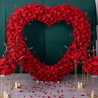 Red Rose Heart-Shaped Arch 8.2ft