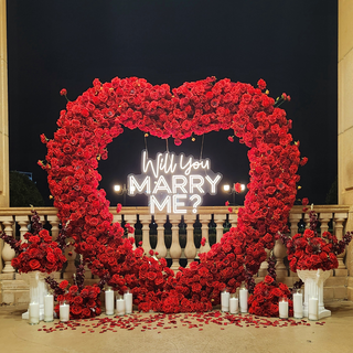 Set: Arch, Neon Sign, 12 Candles, 4 Flower Balls, 2 Pedestals