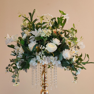 White Rose Vine Greenery Ball 20 in