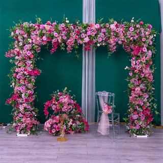 Luxury Purple Hot Pink Rose Orchid Arch Frame