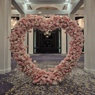 Pink Rose Heart-Shaped Arch