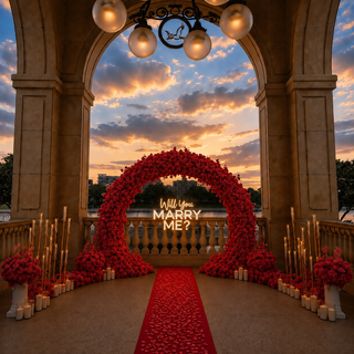 Red Rose Round Arch Deluxe Set