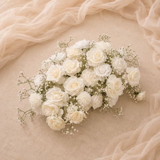 White Rose Babysbreath Arrangement 2Ft