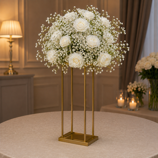 White Rose Babysbreath Flower Ball 1.8 ft