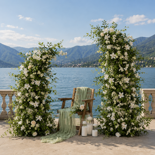 Rose Chamomile Greenery Arch