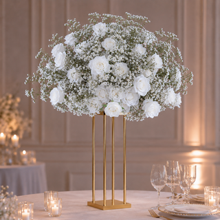 Luxury White Rose  Babysbreath Centerpiece 2.4 ft