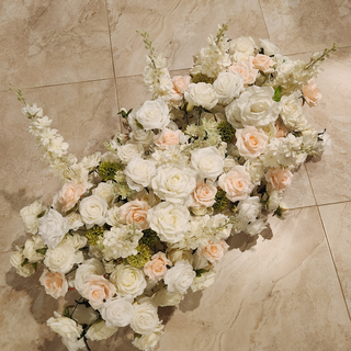White Pink Rose Greenery Runner 3.2 ft 