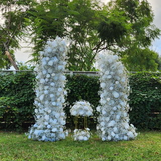 White Rose Babysbreath Double Arch