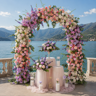 Purple Pink White U-form Flower Arch