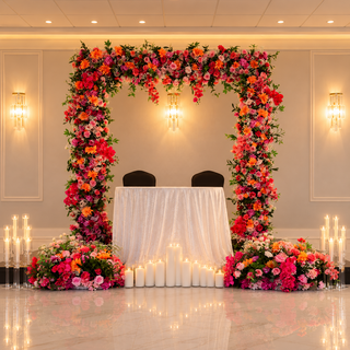Hot Pink Orange Florals