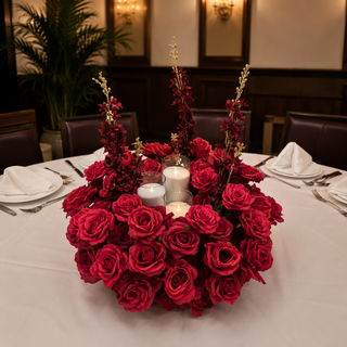 Redo Rose Circle Centerpiece & 3 Candles