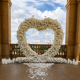 Set: Arch, Neon Sign, 2 Flower Runners, 24 Candles