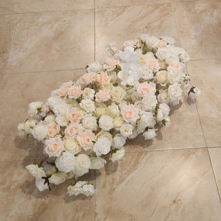 White Pink Rose Orchid Runner 3.2 ft 