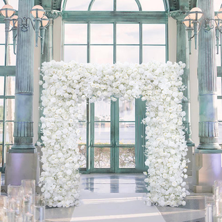 White Rose Hydrangea Orchid Baby's Breath  Square Frame