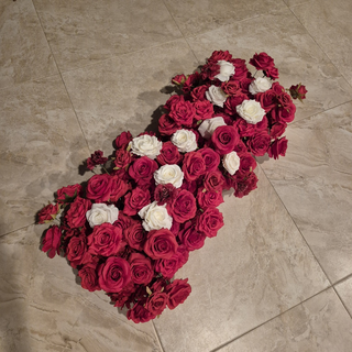 Red Ivory Rose Runner 3.2ft