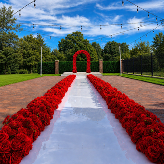 White Mirror Aisle & Red Florals