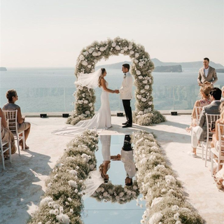 Mirror Aisle with Flower Arch