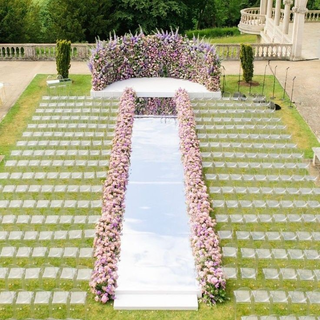 Mirror Aisle Stage with Flower Wall