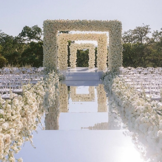 Silver Mirror Aisle Stage & 3 Arches