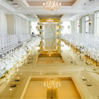 Golden Aisle Stage with Flower Pavilion 