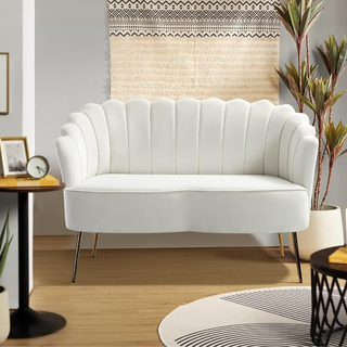 Ivory Loveseat Flower-Shaped Sofa 50.2 in