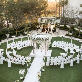 White Aisle Stage with Flower Pavilion 
