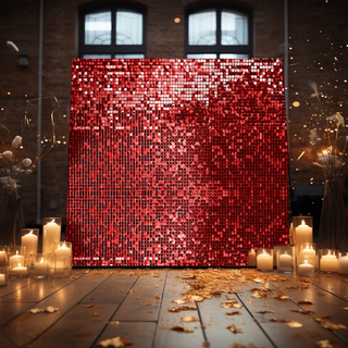 Shimmer Wall Backdrop Red